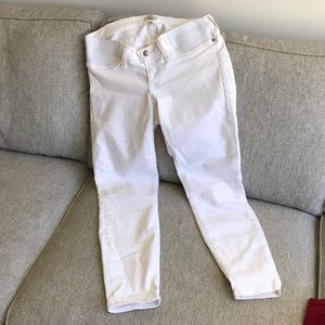 J Crew white crop maternity jeans